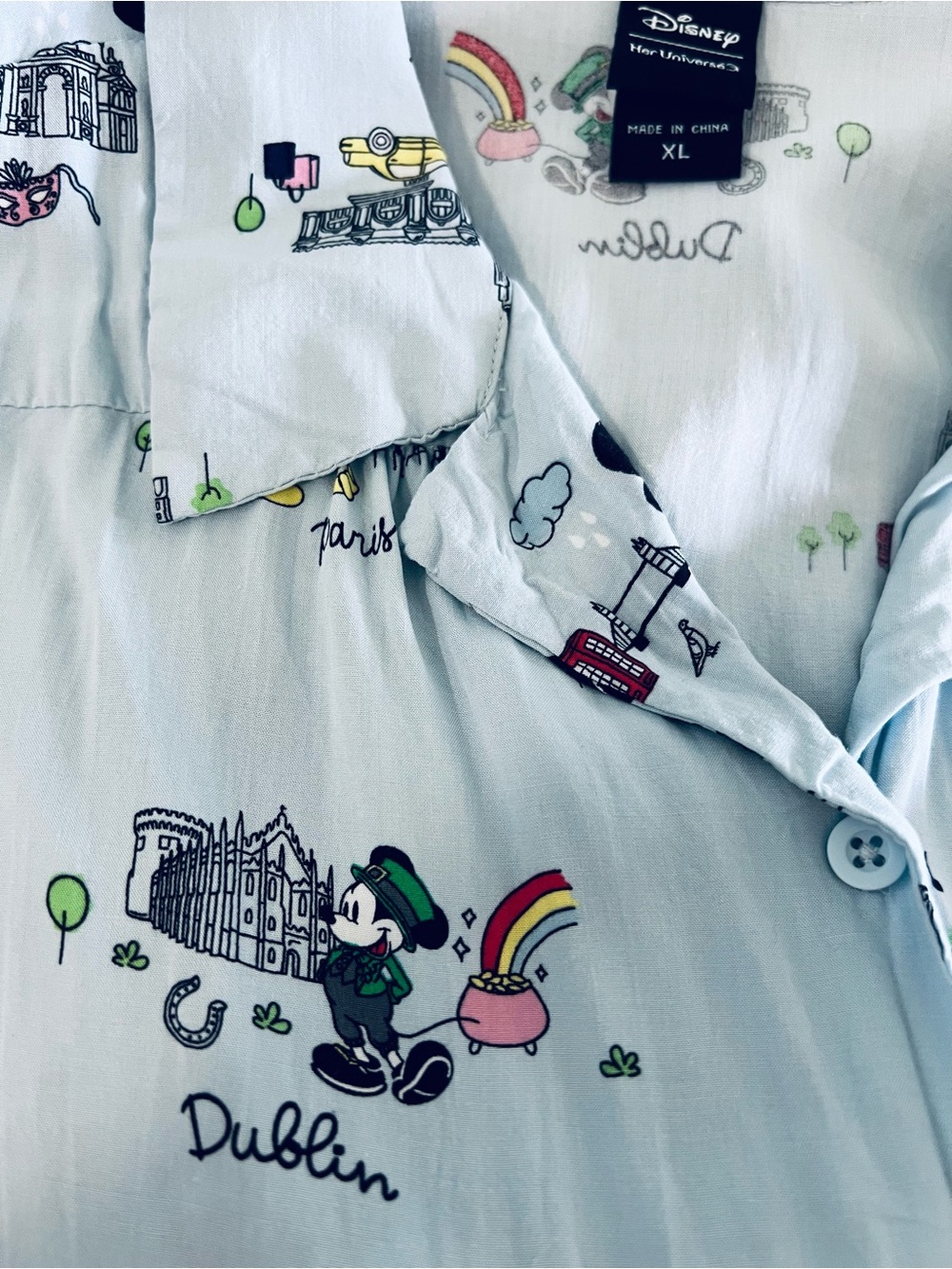 Disney Her Universe Light Blue Mickey Tie-Front Shirt - Picture 5 of 5